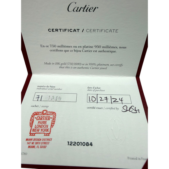 Cartier 18K White Gold Love Bracelet Sz 19 Medium Model Box Hinge 2024 29.4g - Picture 12 of 14
